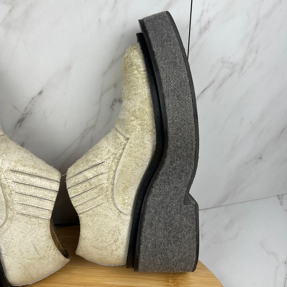 MM6 Maison Margiela Womens Size 8 [EU 38] Cream Suede Platform Felt Boots Shoes - Picture 6 of 12